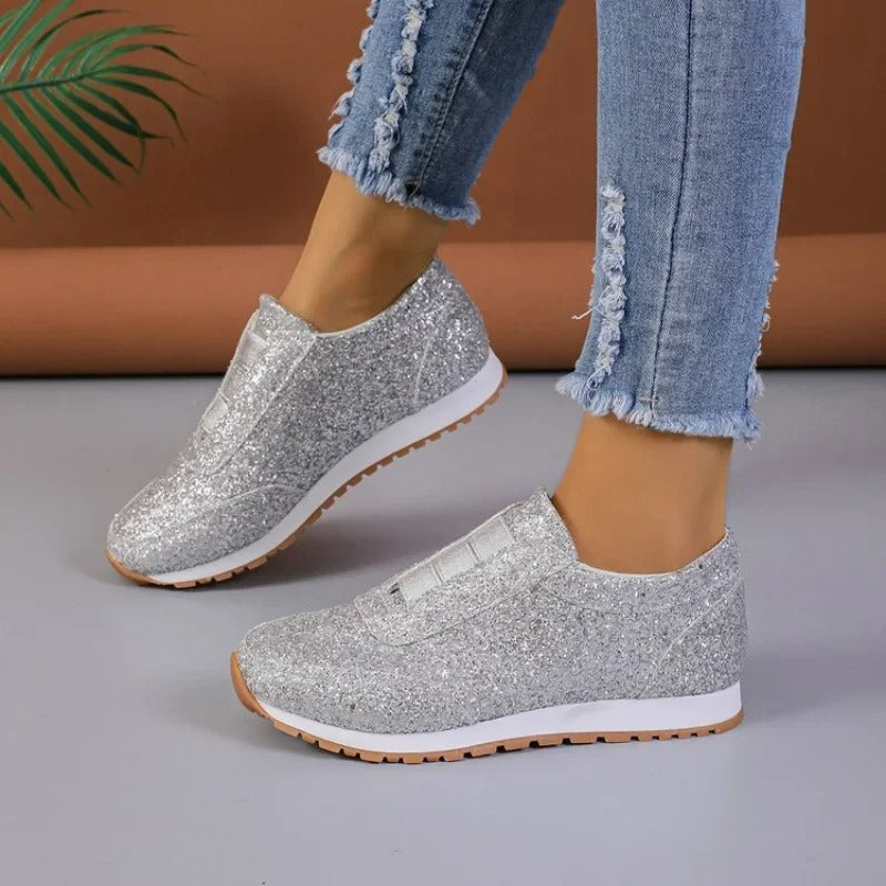 Zoe - Glitter slip-on sneaker with contrasting sole