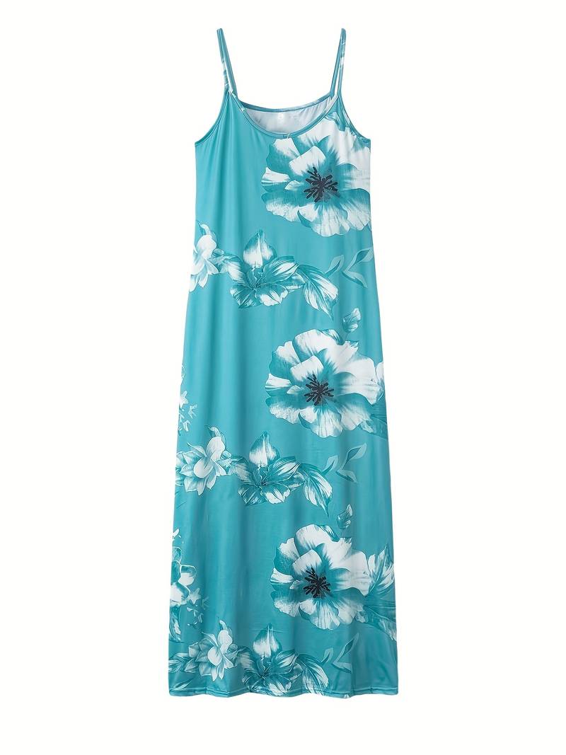 Rhea - Slim-fit maxi dress with floral print