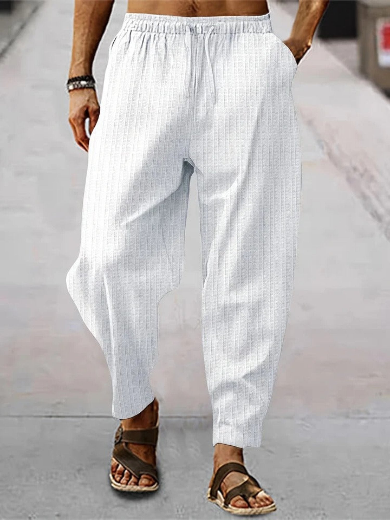 Ulric - Striped Linen Trousers - Chic - Lightweight - Perfect for Casual Days