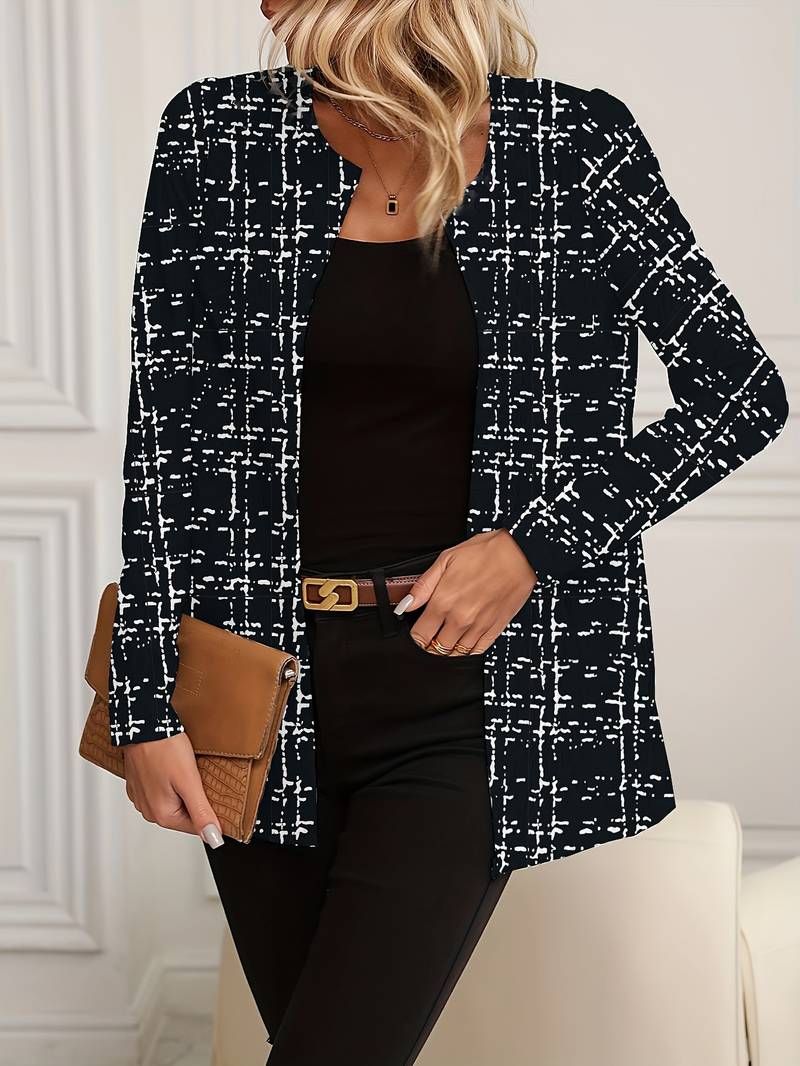 Grace – casual long sleeve blazer with leopard print