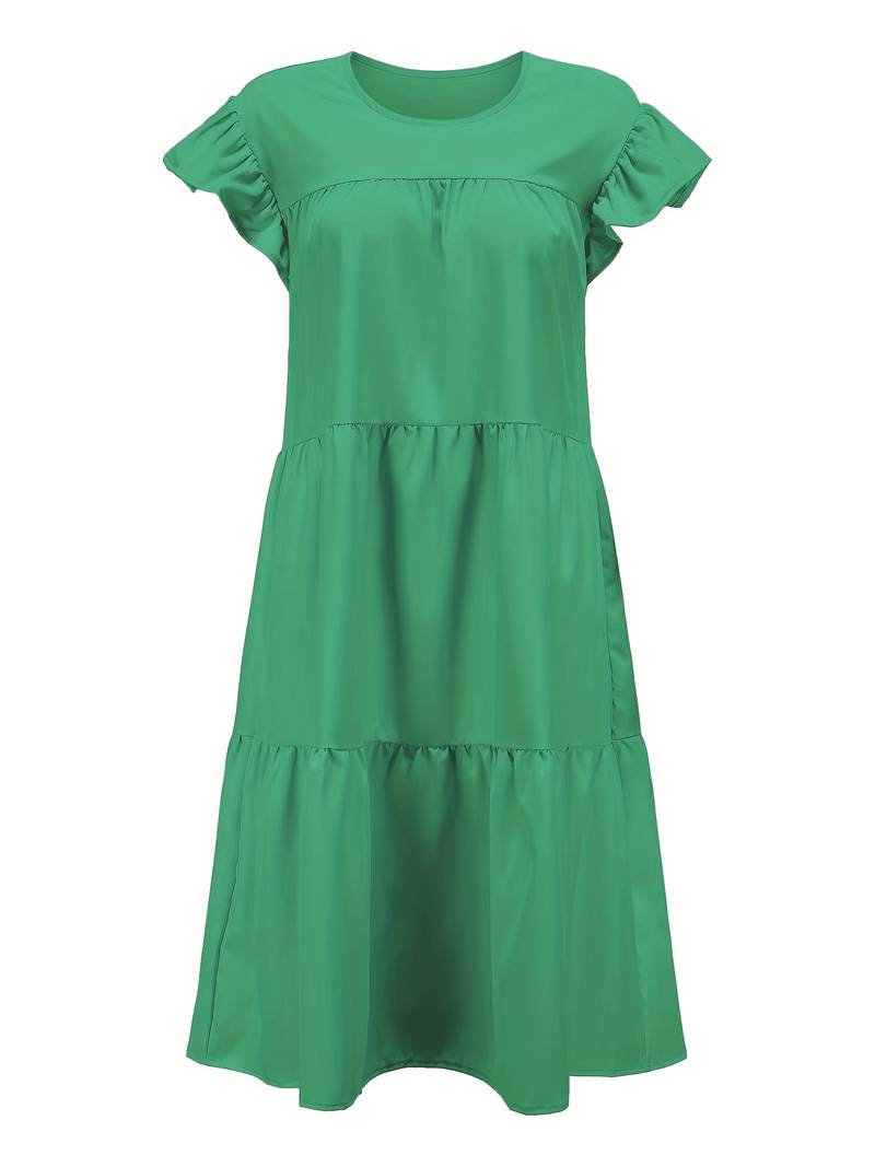 Zaniyah - Frayed round neck dress