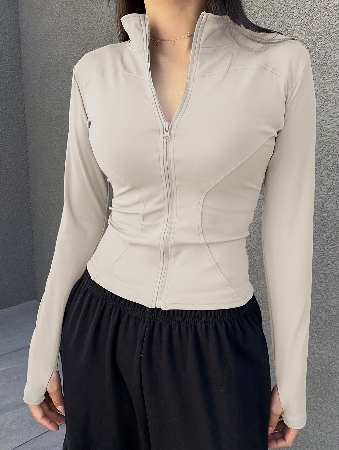 Slim-fit zipper top jacket for women