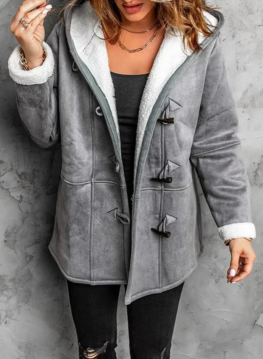 Plush warm jacket for women
