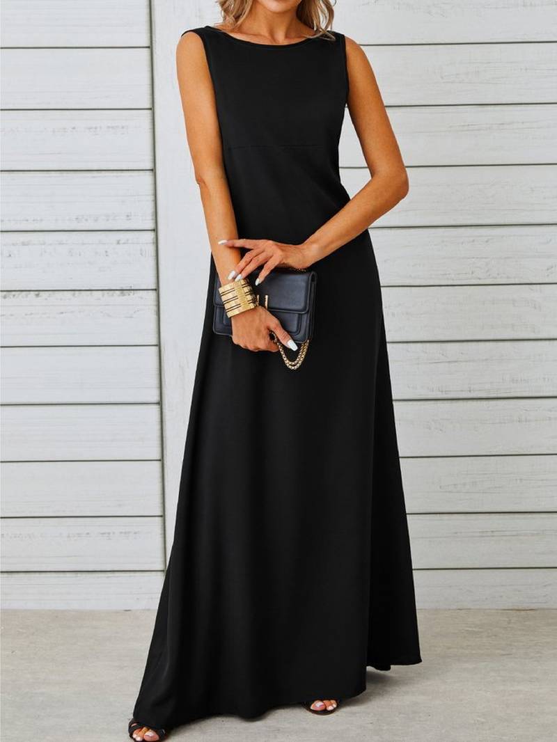 Warda - Simple long black dress