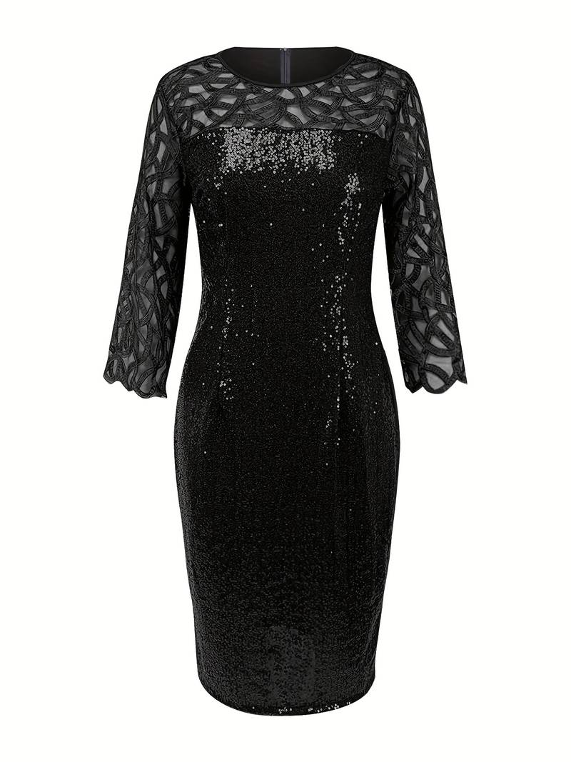 Abena - Sequins and contrasts bodycon dress