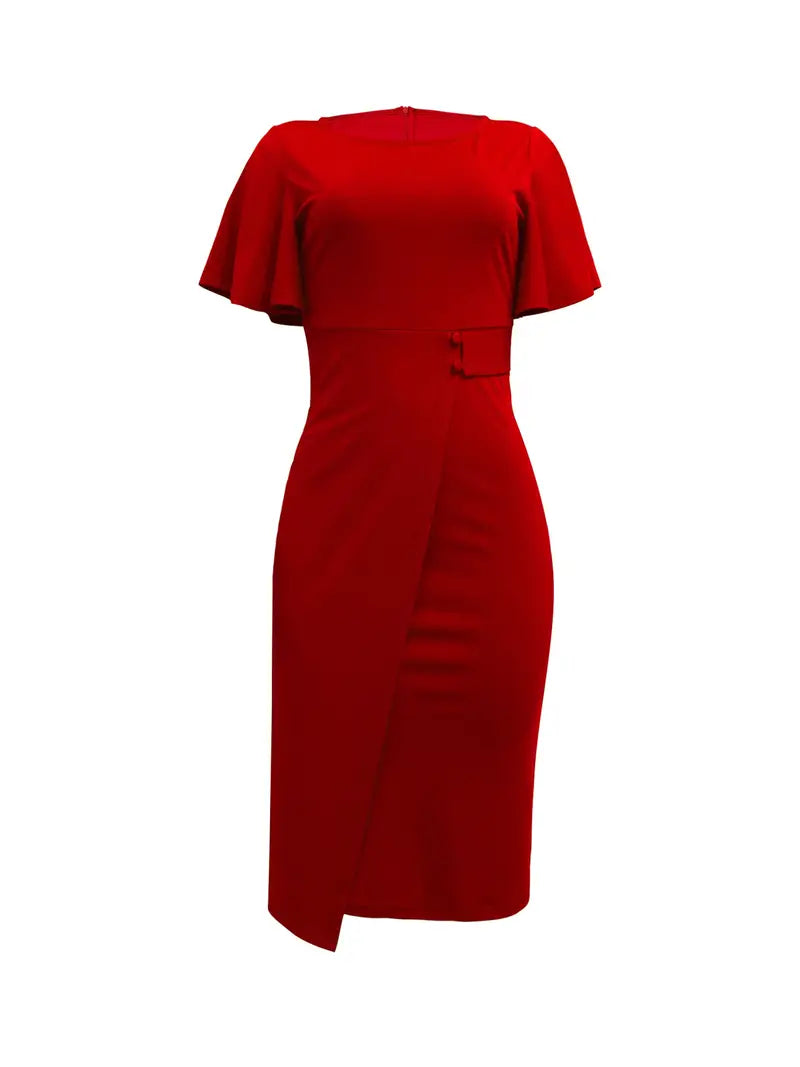 Scarlett – elegant wrap dress with slit for spring and summer