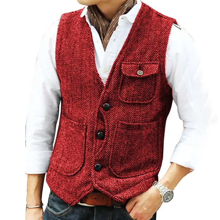 Alessandro - Men's suit cashmere single-breasted waistcoat