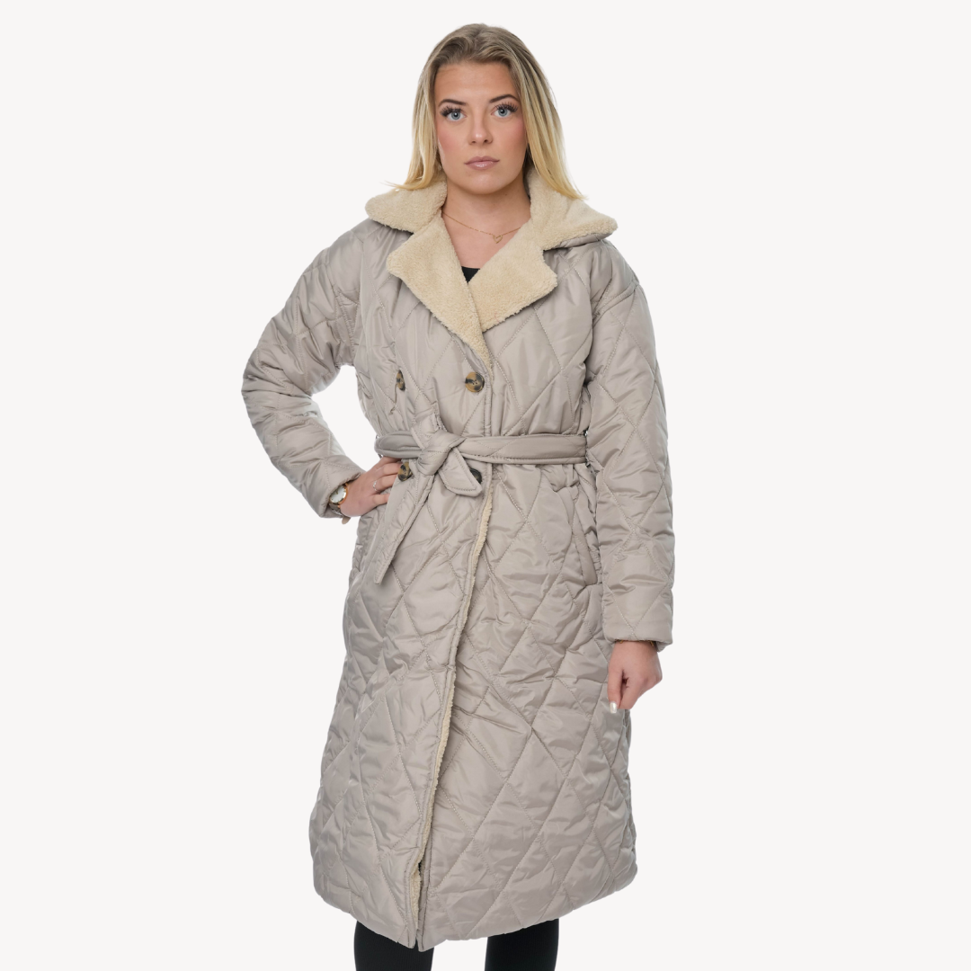 Loravelle | Women's Quilted Belted Coat