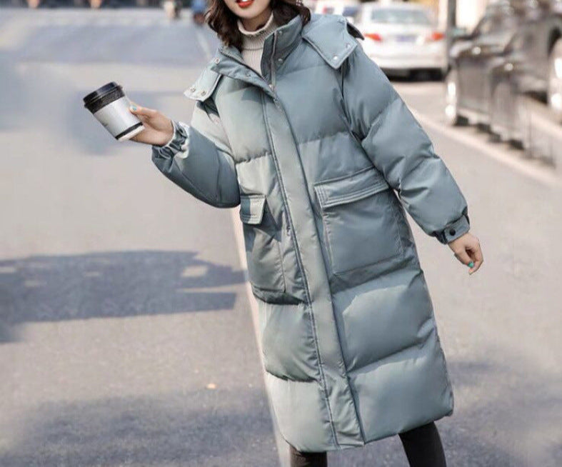 Comfortable long puffer jacket for women