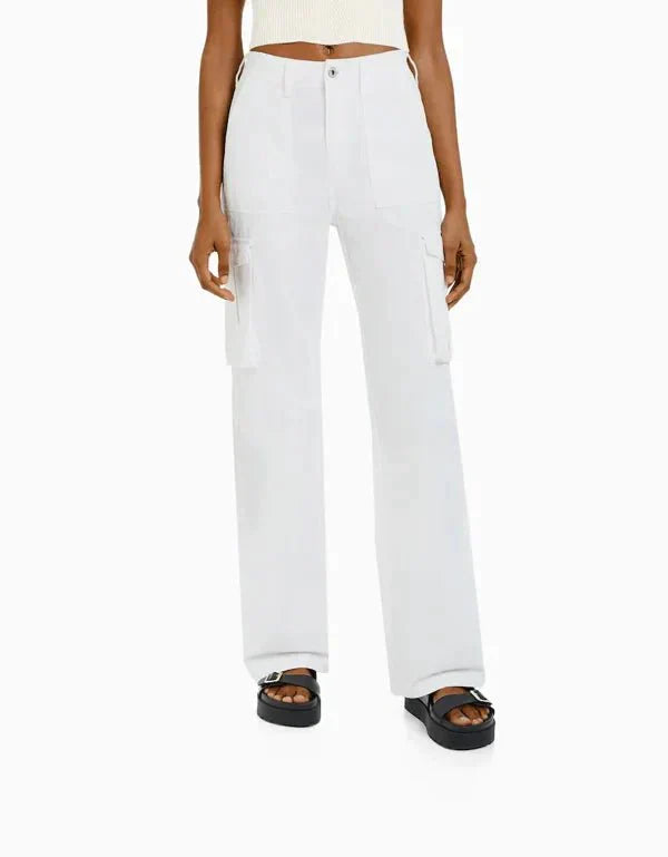 Straight cargo trousers