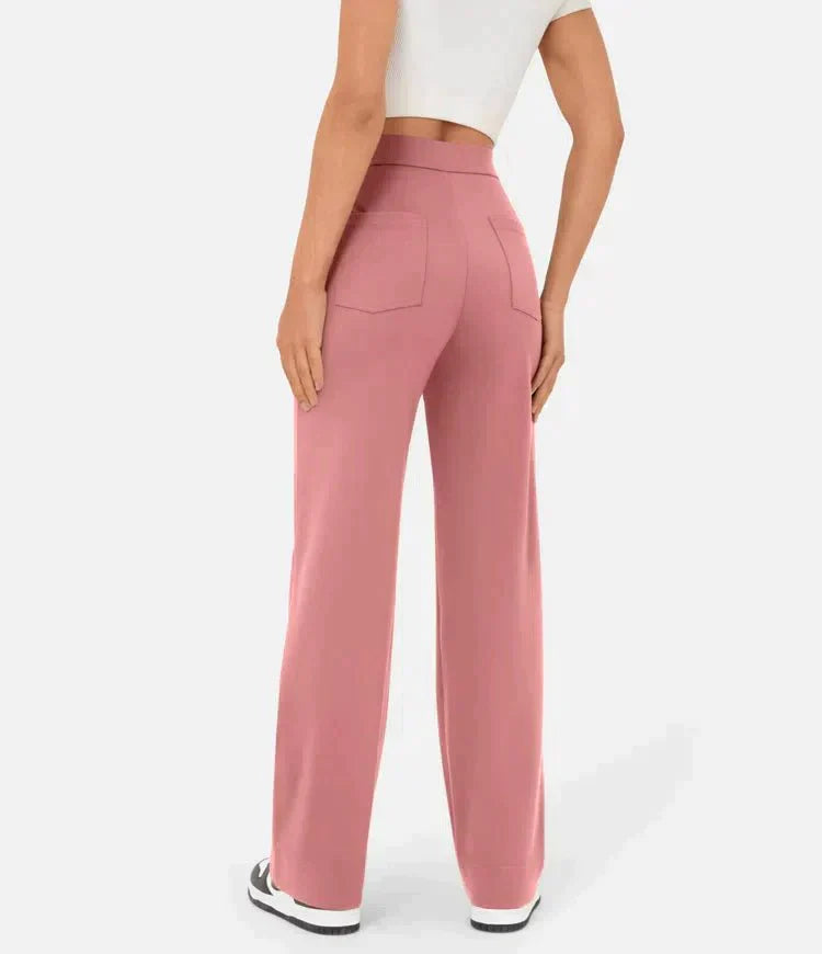 Trousers with high waistband