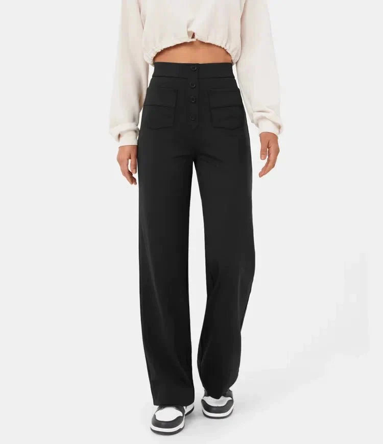 Leisure trousers with high waistband