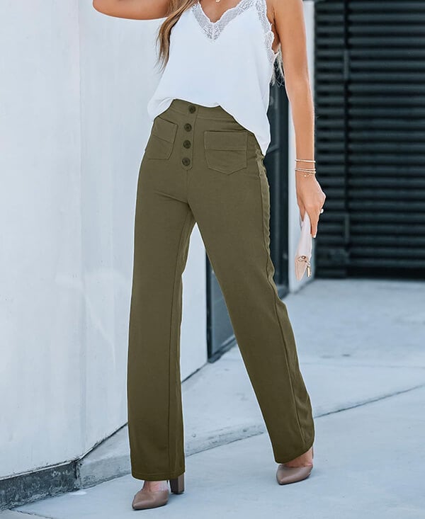 Leisure trousers with high waistband