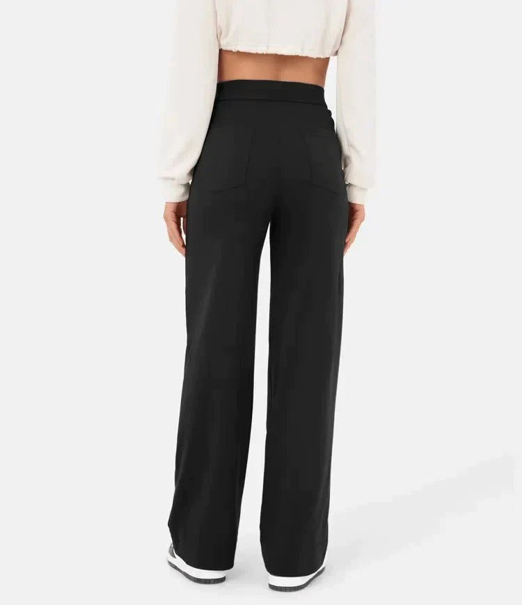 Trousers with high waistband