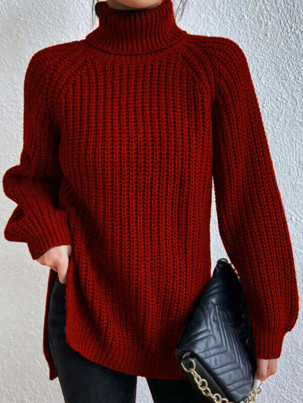 Yaretzi | Women's Roll Neck Long Sweater | Knitted