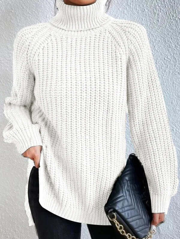 Yaretzi | Women's Roll Neck Long Sweater | Knitted