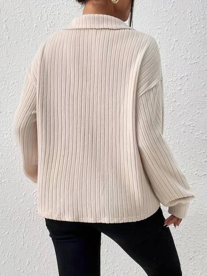 Ivory | Women's knitted Pullover | Oversized