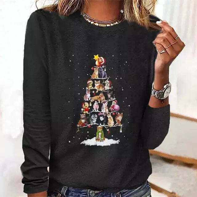 Elaine | Women's Christmas Sweatshirt | Black