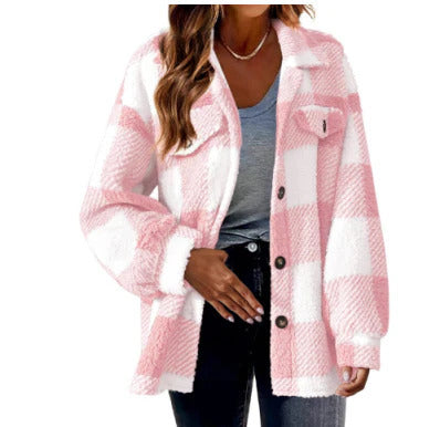 Angie | Women's Plaid Checked Coat | Warm