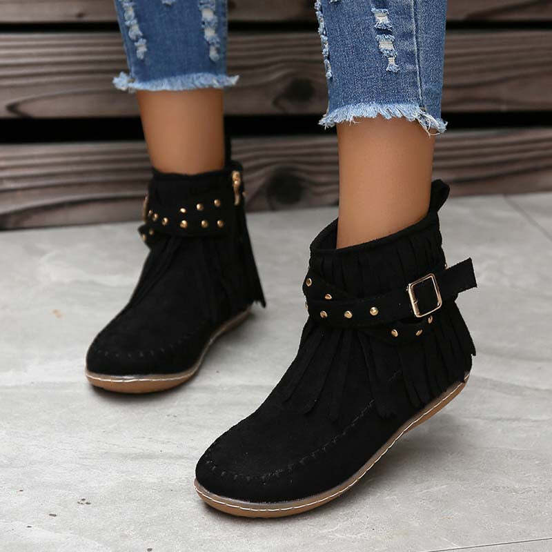 Princess | Women's Tassel Ankle Boots | Flat