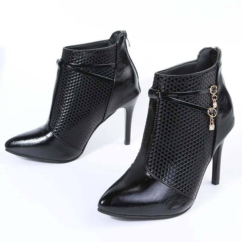 Lakelynn | Women's Pointed Toe Heeled Boots | Black