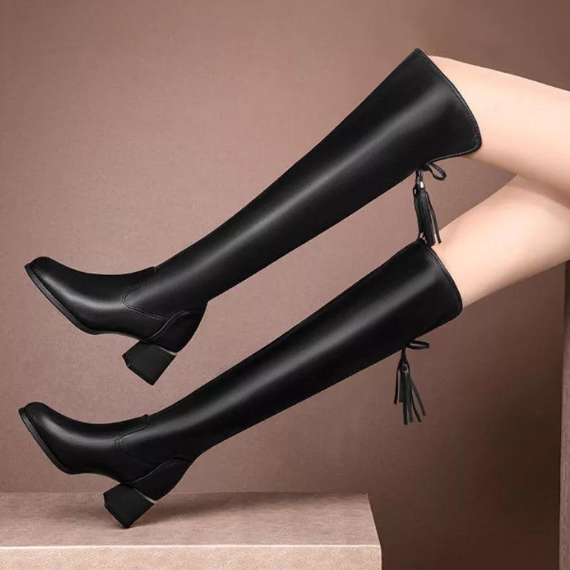 Alaiya | Women's Over The Knee Boots | Black