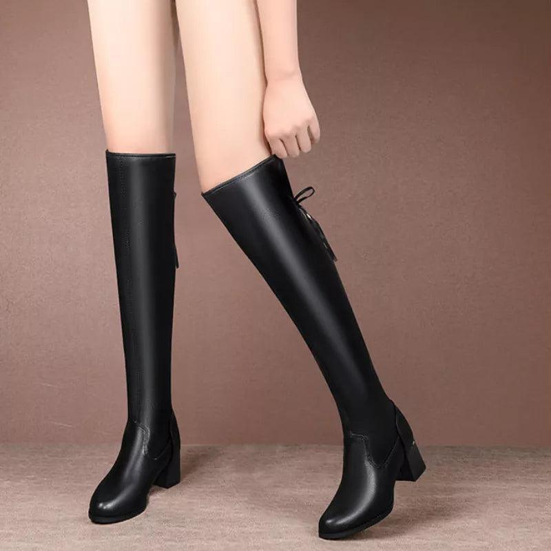 Alaiya | Women's Over The Knee Boots | Black