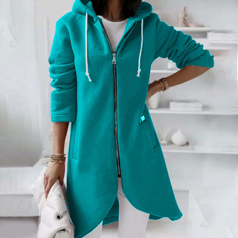 Flora | Women's Long Hoodie Cardigan | Zip-Up