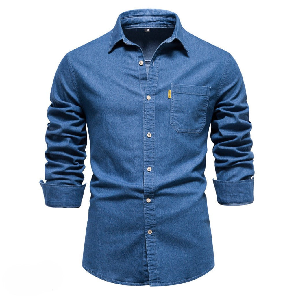 Liam | Denim long sleeve shirt with pocket