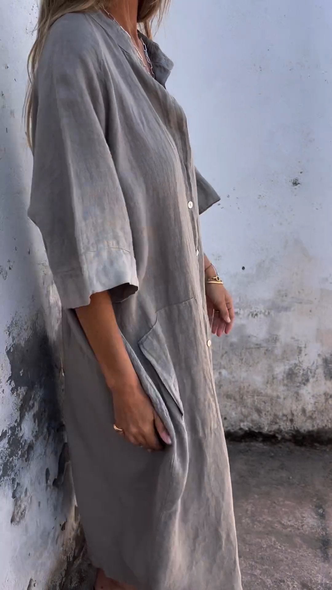 Cloë | Comfy Shirt style casual long dress