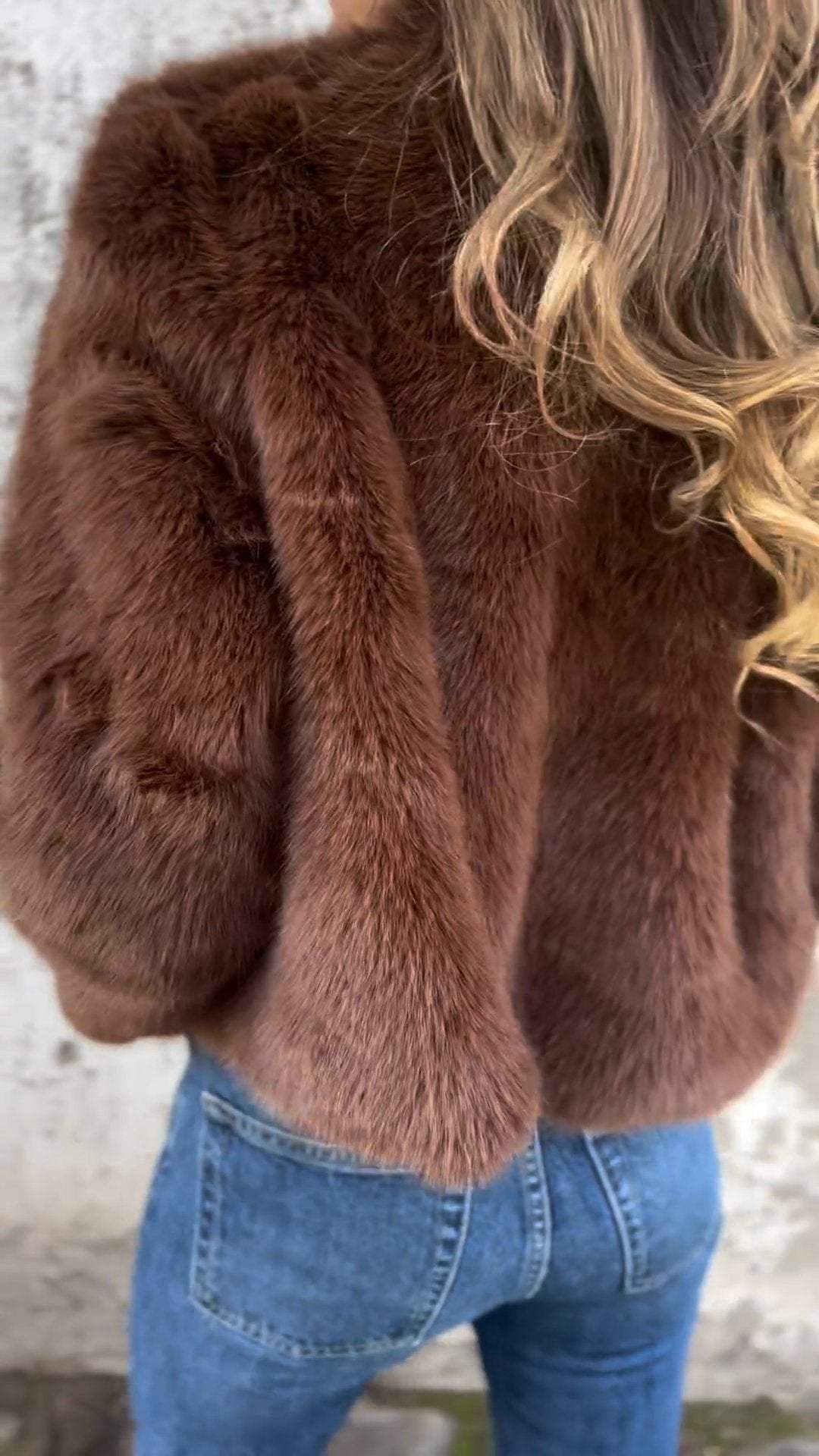 Faux fur collar jacket for women