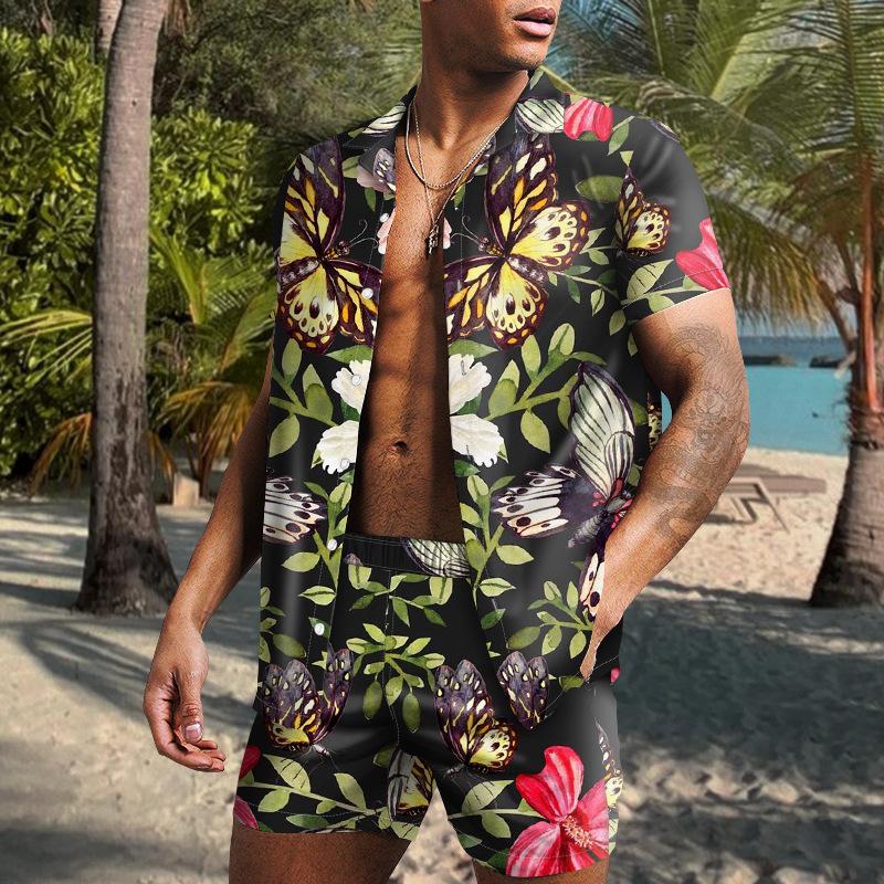 Men's Hawaiian Casual Two-Piece Set 28760263YM