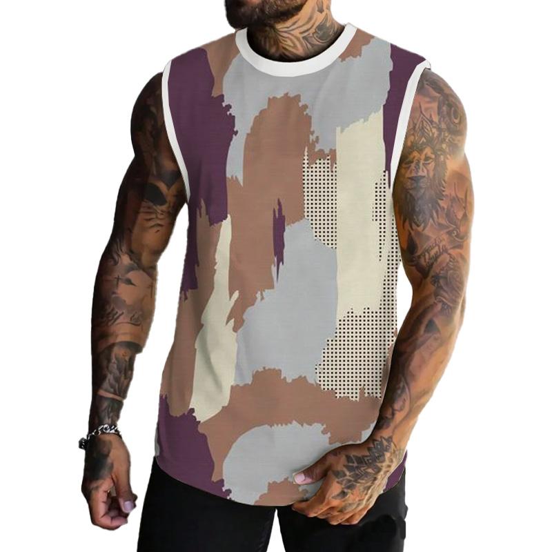 MEN'S BASIC PRINTED ROUND NECK VEST 17310365YM