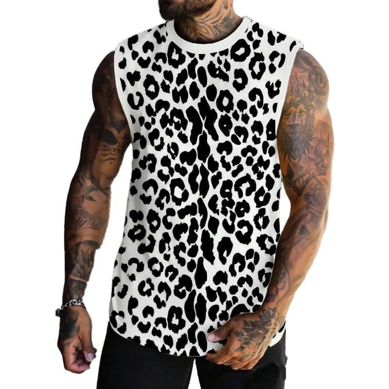 MEN'S SPRING/SUMMER PRINTED REGULAR FIT CREW NECK VEST 41645306YM