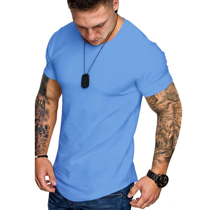 Summer Solid Color Short Sleeve T-shirt 23760516L