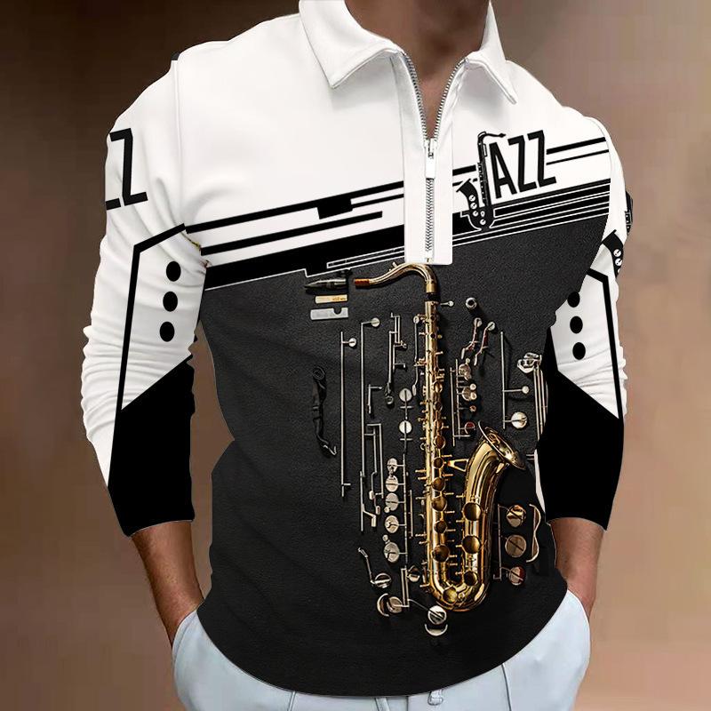 Men's Musical Instruments Printed POLO Shirt 35322137L