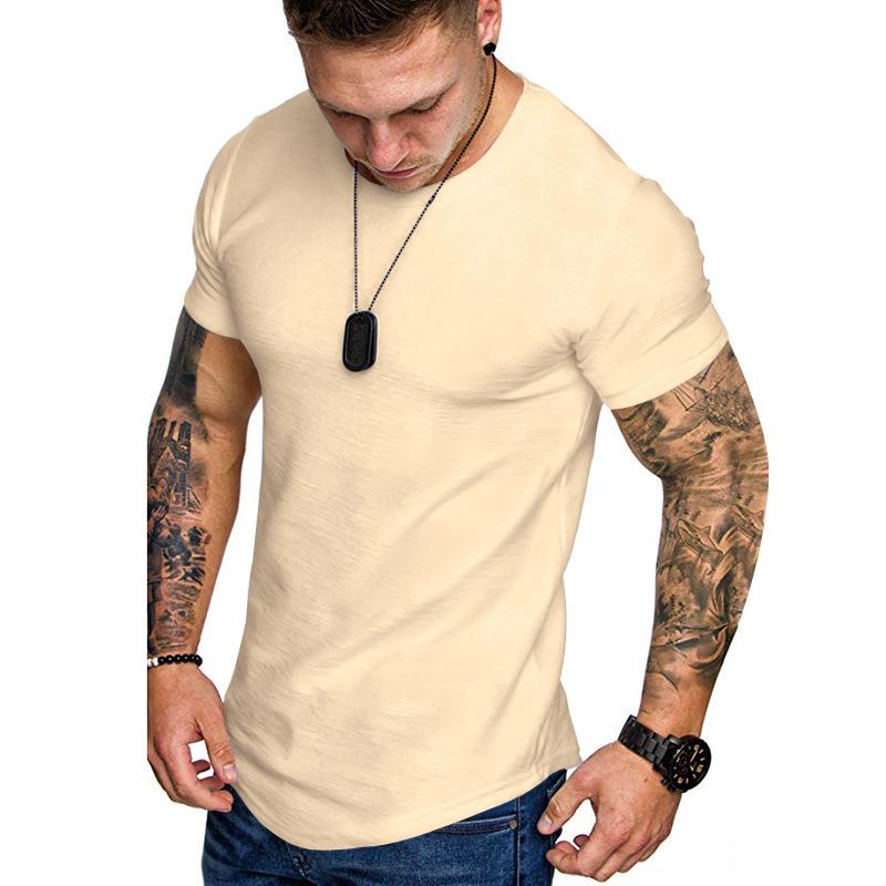 Summer Solid Color Short Sleeve T-shirt 23760516L