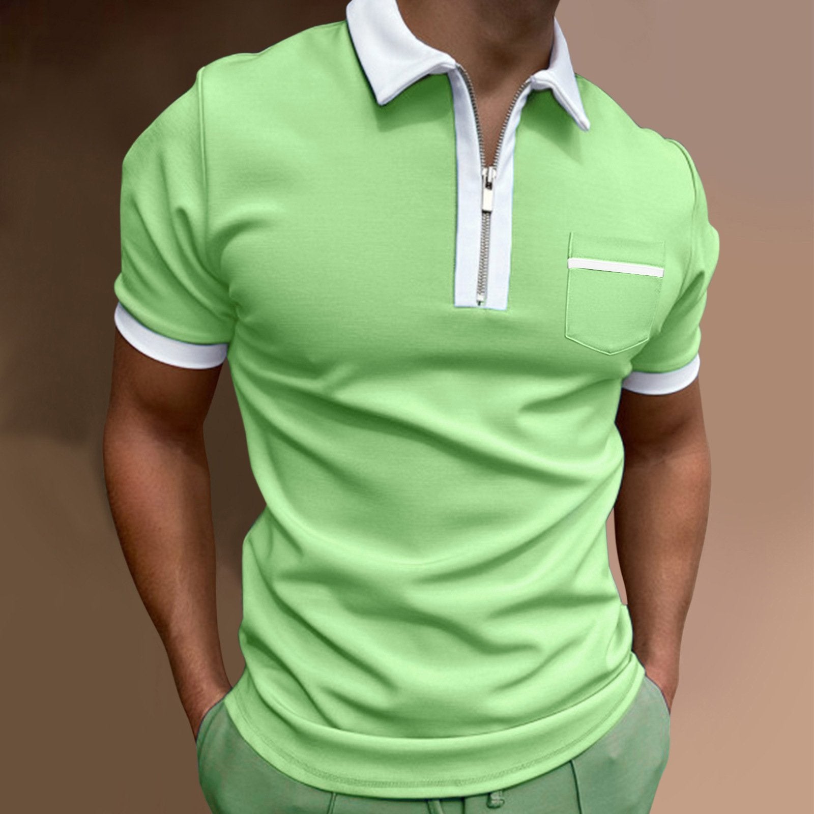 Men's Lapel Casual Polo Shirt 93264236L