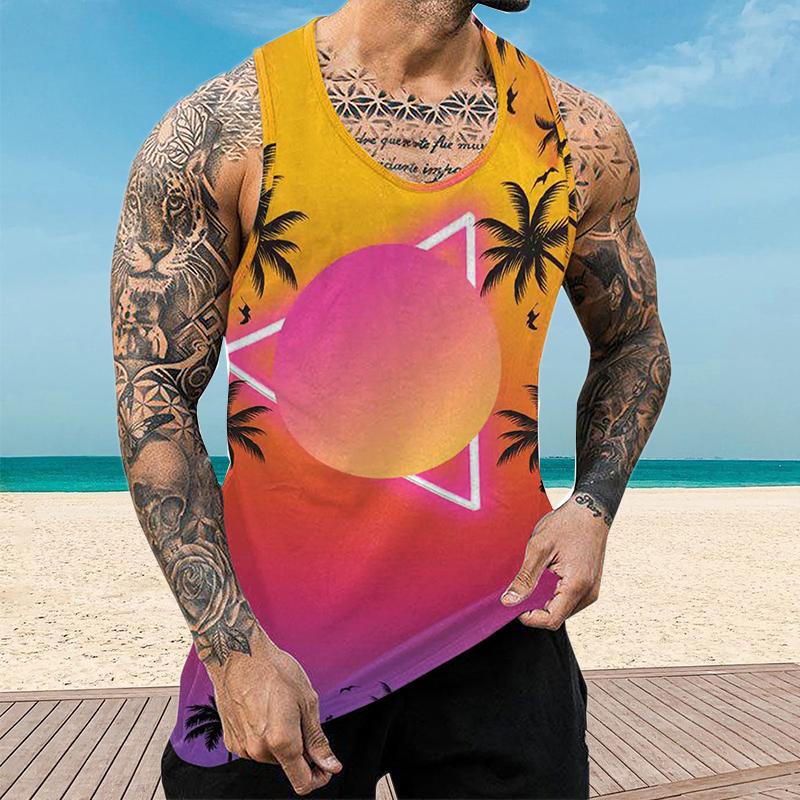 Men's Hawaii Printed Casual Vest 68816277YY