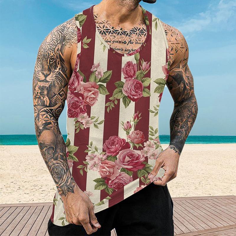 Men's Hawaii Printed Casual Vest 68816277YY