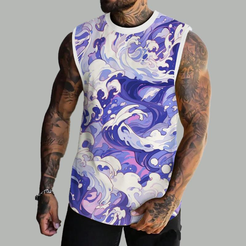 MEN'S BASIC PRINTED ROUND NECK VEST 16284883YM