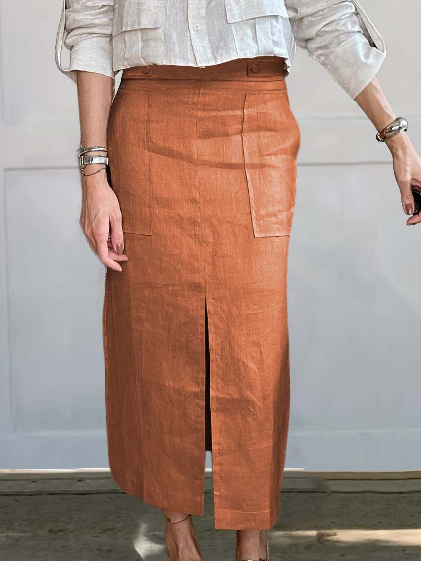 Women's Cotton And Linen Skirt