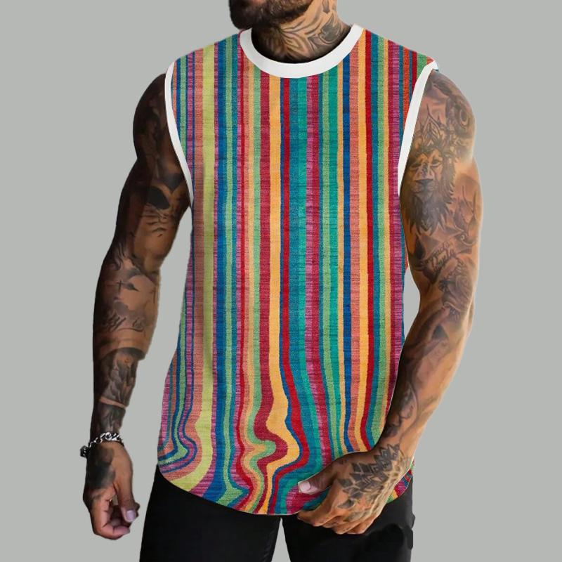 MEN'S BASIC PRINTED ROUND NECK VEST 03862594YM