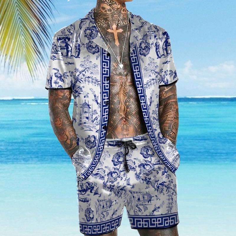 MEN'S SHORT SLEEVE SHIRT BEACH SUIT 34209656YM