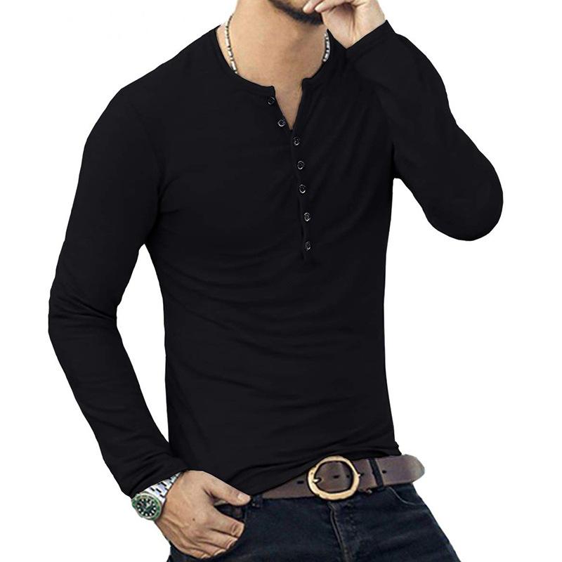 Men's Basic Long Sleeve T-Shirt 07148697YM