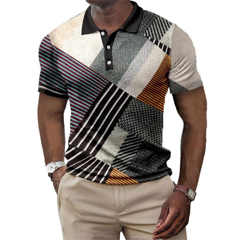 Men's Casual Short Sleeve Polo Shirt 58032178YM