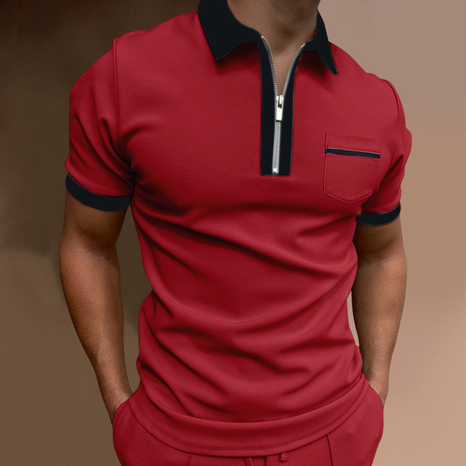 Men's Lapel Casual Polo Shirt 93264236L