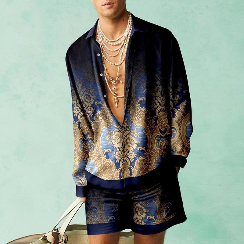 Men's Shirt Shorts Suit 26633829YM