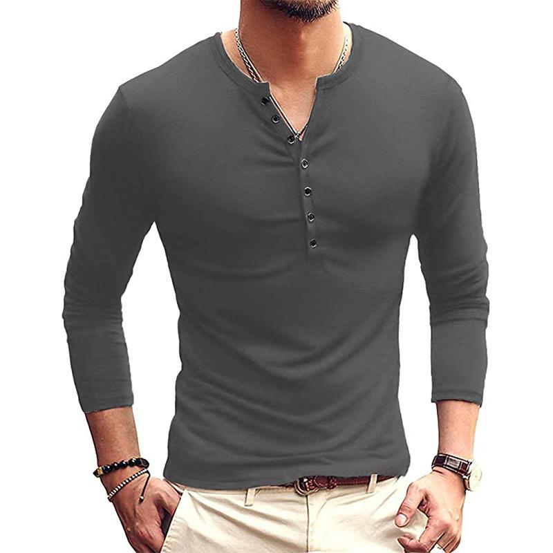 Men's Basic Long Sleeve T-Shirt 07148697YM