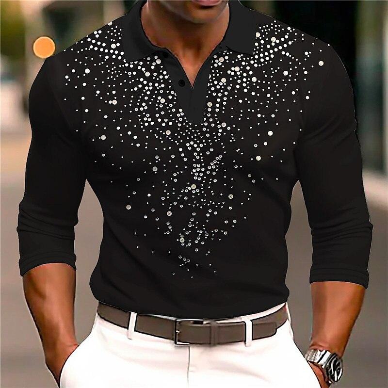 Men's Fashion Sequin Printing Polo Shirt 50619575YY